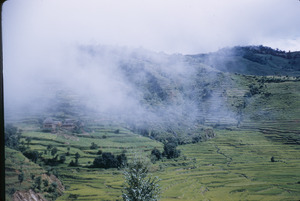 Mist on terraced farms of Kathmandu