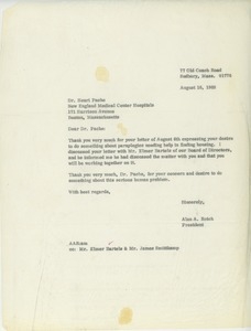 Letter from Alan A. Reich to Henri L. Pache