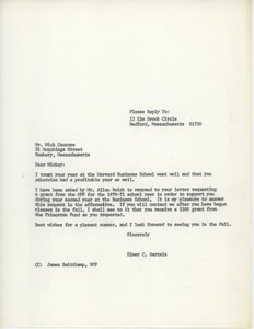 Letter from Elmer C. Bartels to Thomas H. Countee