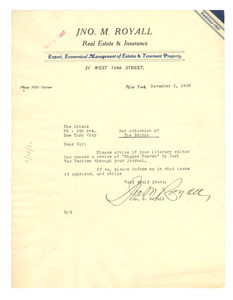 Letter from John M. Royall to Editor of the Crisis