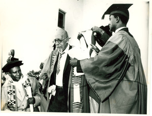 W.E.B. Du Bois receiving honorary degree on his 95th birthday, University of Ghana, Accra, 1963
