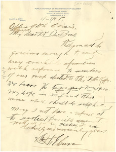 Letter from A. H. Glenn to W. E. B. Du Bois