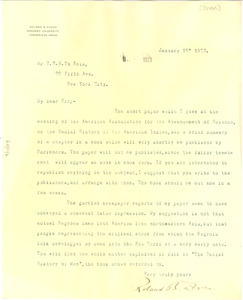 Letter from Roland B. Dixon to W. E. B. Du Bois