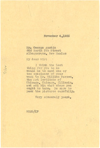 Letter from W. E. B. Du Bois to George Austin