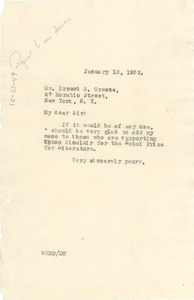 Letter from W. E. B. Du Bois to Ernest S. Greene