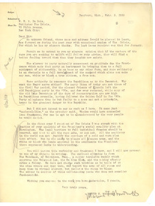 Letter from Marcus T. Woodruff to W. E. B. Du Bois