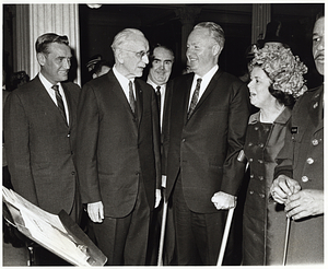 Massachusetts Attorney General Eddie McCormack, US Speaker of the House John McCormack, Massachusetts House of Representatives member John Davoren, Mayor John F. Collins and Mary Collins