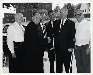 Mayor John F. Collins with an unidentified clergyman