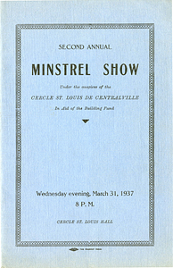 2nd Annual Minstrel Show at the Cercle St. Louis de Centralville (1937)