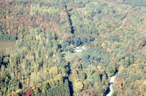 Aerial oblique view of Carriage House on 14 October 1971.