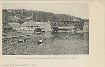 Public Boat Houses at Riverside showing Riverside Station and R.R. Bridge