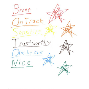 "Boston" acrostic with stars from a student at Rancho Gabriella Elementary School (Surprise, Arizona)