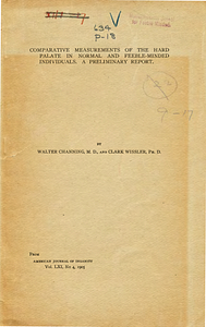 Comparative measurements of the hard palate in normal and feeble-minded individuals: a preliminary report.
