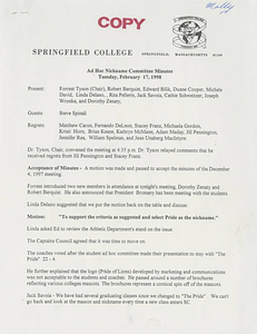 Ad Hoc Nickname Committee Minutes (February 17, 1998)