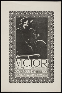Advertisement for Victor Bicycles, Overman Wheel Co., New York, Boston, undated