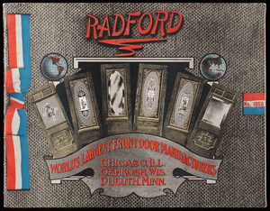Radford, no. 1850, world's largest front door manufacturers, Chicago, Illinois; Oshkosh, Wisconsin; Duluth, Minnesota