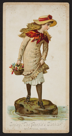 Trade card for Cooley, the people's clothier, Westfield, Mass., undated