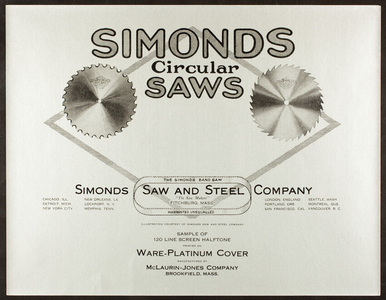 Simonds Circular Saws, Simonds Saw and Steel Company, Fitchburg, Mass., undated
