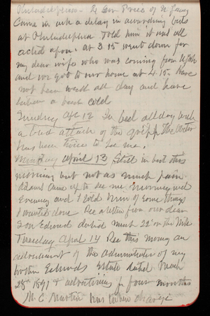 Thomas Lincoln Casey Notebook, February 1890-May 1891, 62, Philadelphia - Ex Gov Price of