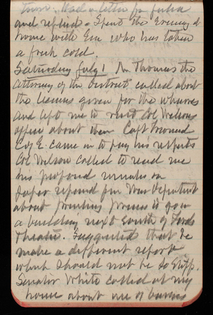 Thomas Lincoln Casey Notebook, May 1893-August 1893, 64, town. Had a letter from [illegible]