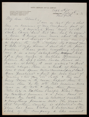 Charles G. Weir to Thomas Lincoln Casey, July 9, 1883