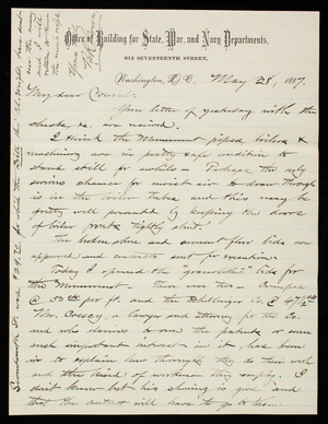 Bernard R. Green to Thomas Lincoln Casey, May 28, 1887