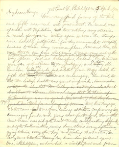 Letter from Benjamin Smith Lyman to Mary Lyman