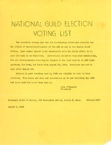 National Guild Election Voting List