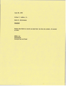 Memorandum from Mark H. McCormack to Arthur J. Lafave