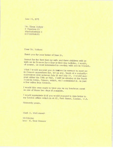 Letter from Mark H. McCormack to Klaus Höfner