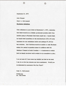 Memorandum from Mark H. McCormack to John Munger