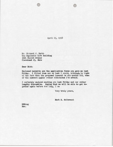 Letter from Mark H. McCormack to Richard J. Smith