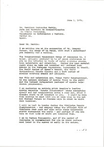 Letter from Mark H. McCormack to Santiago Hernandez Martin