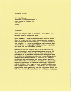 Letter from Mark H. McCormack to Jean Manzon