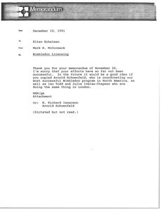 Memorandum from Mark H. McCormack to Ellen Echelman