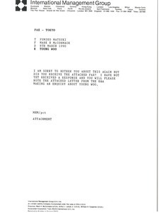 Fax from Mark H. McCormack to Fumiko Matsuki