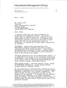 Letter from Mark H. McCormack to Frank Lowe