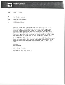 Memorandum from Mark H. McCormack to H. Kent Stanner