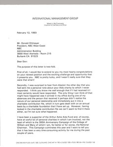 Letter from Mark H. McCormack to Donald Ohlmeyer