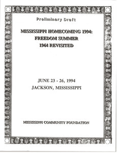 Mississippi Homecomeing: 1994 Program and Schedule: Preliminary Draft