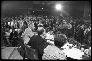 Panelists at the National Teach-in on the Vietnam War: view from rear stage