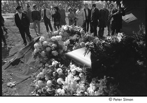 Jack Kerouac's funeral: view of casket at the cemetery