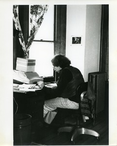 Chuck Light working at a desk, Bloom Institute of Media Studies