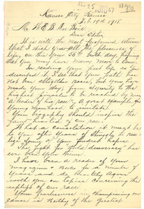 Letter from J. A. Brown to W. E. B. Du Bois