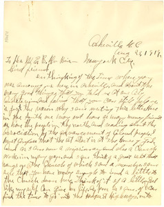 Letter from May Erwin to W. E. B. Du Bois