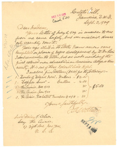 Letter from J. A. Watson to undisclosed recipient
