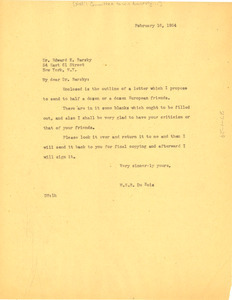 Letter from W. E. B. Du Bois to National Committee to Win Amnesty for Smith Act Victims
