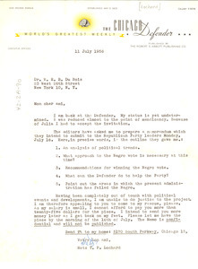 Letter from Metz T. P. Lochard to W. E. B. Du Bois