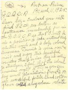 Letter from B. V. DeWendt to NAACP