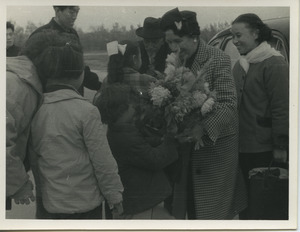 W. E. B. and Shirley Graham Du Bois leaving Peking airport